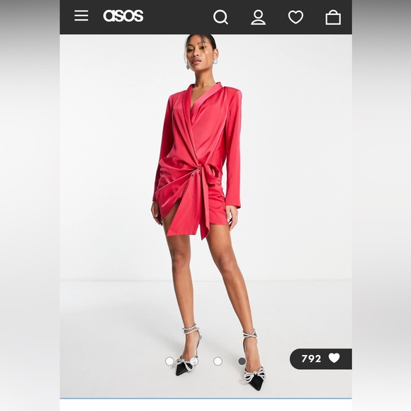 Open back Red Wrap Dress from Asos - Picture 4 of 4